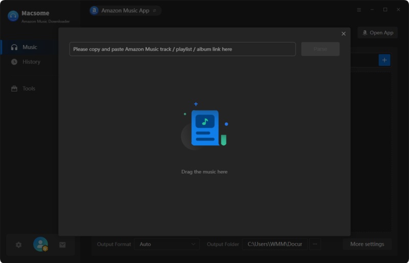 interface of Amazon Music Downloader