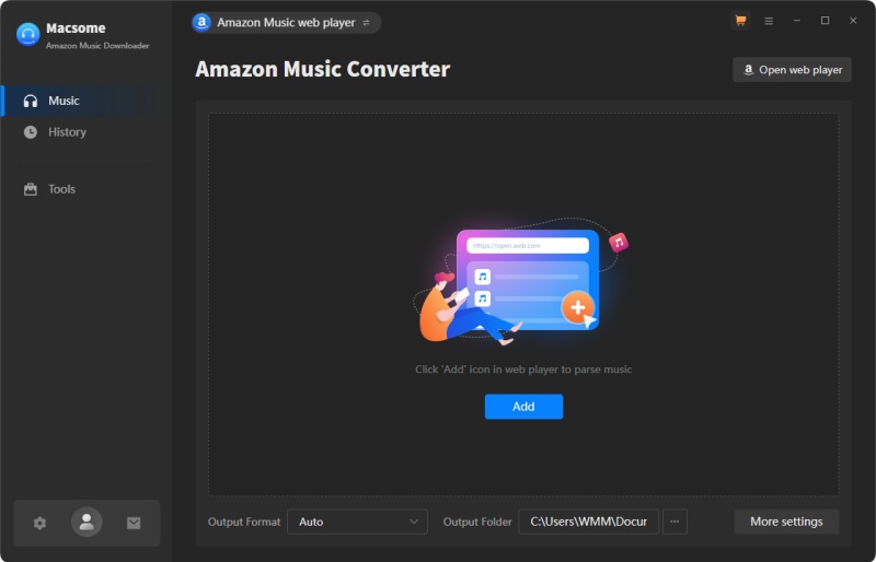Interface of Macsome Amazon Music Downloader