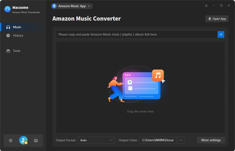 Interface of Macsome Amazon Music Downloader