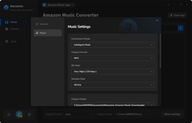 set mp3 as output format