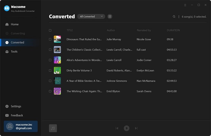 Find the converted audiobook files