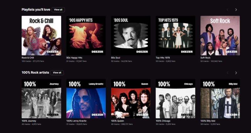 Deezer personalized radio stations
