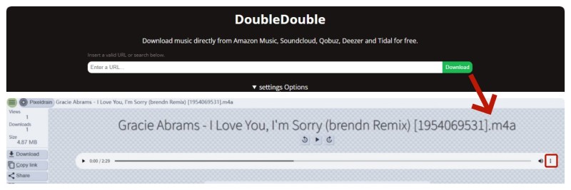 DoubleDouble SoundCloud to M4A High Quality Downloader Interface