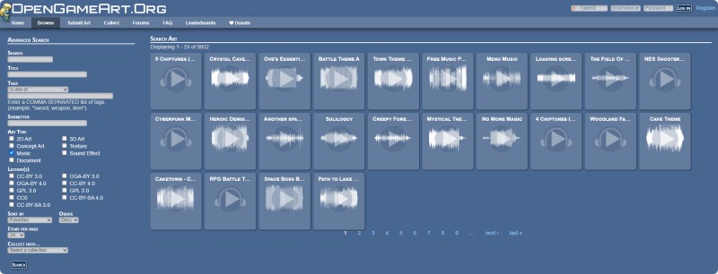 OpenGameArt free WAV music