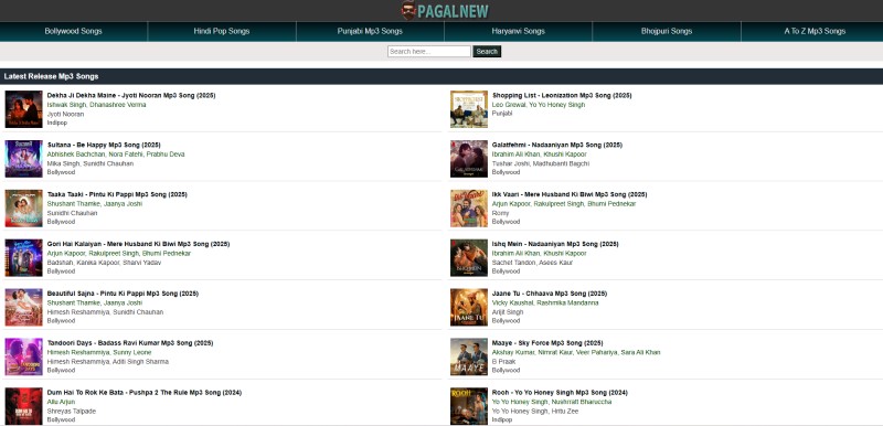 Pagalnew Hindi Bollywood MP3 Download