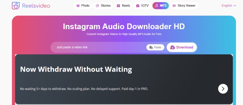 ReelsVideo instagram audio downloader