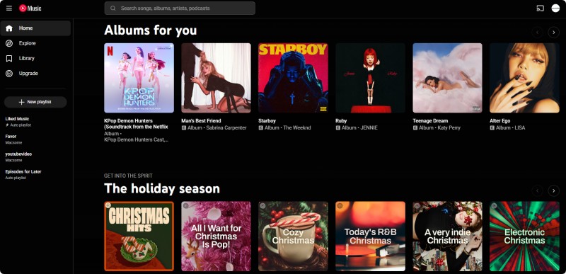 YouTube Music personalized playlists