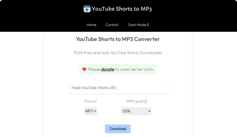 YouTube Shorts to MP3 Converter