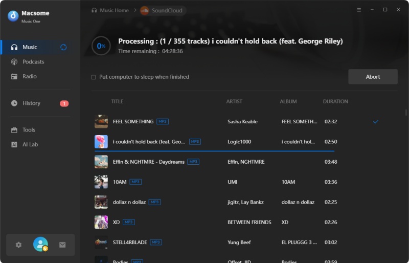 Start to download SoundCloud songs