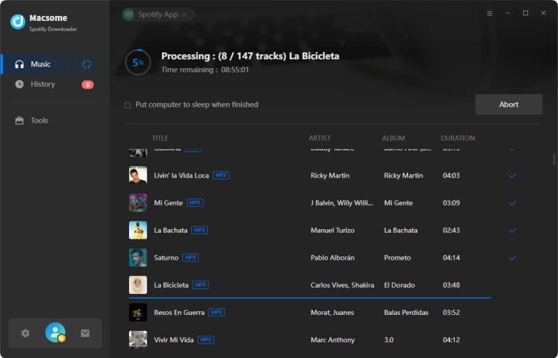 Start to download Spotify music