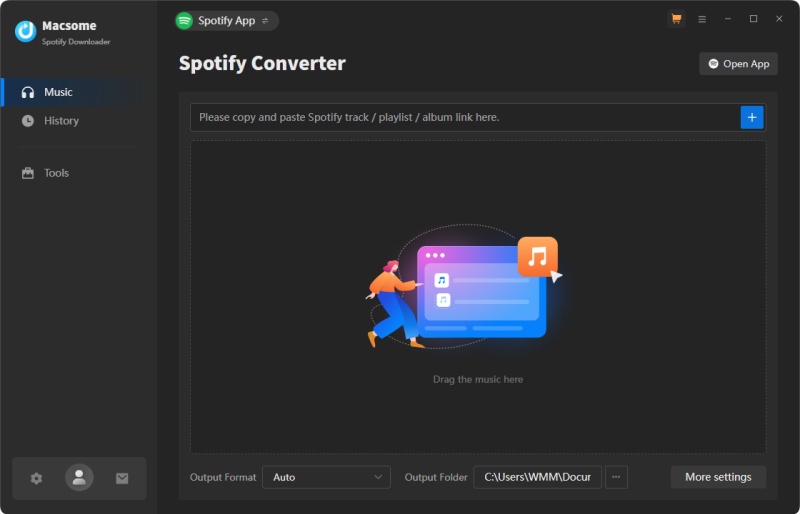 startup page of Spotify Downloader