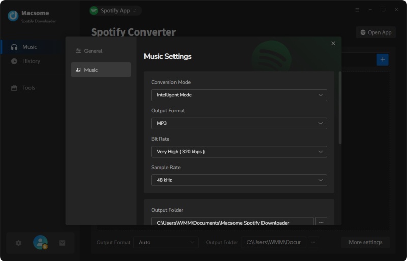 set mp3 as output format