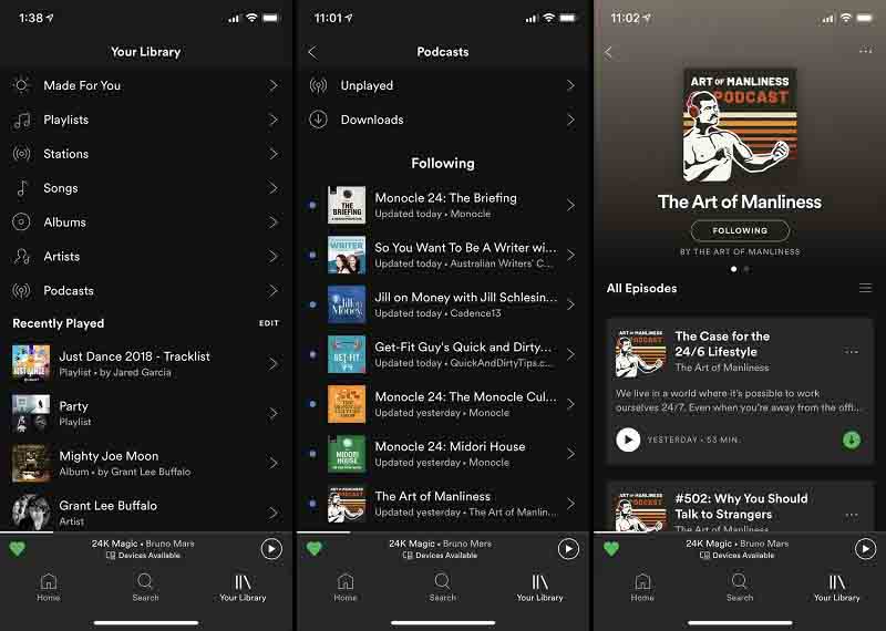 Download Spotify podcasts on your phone