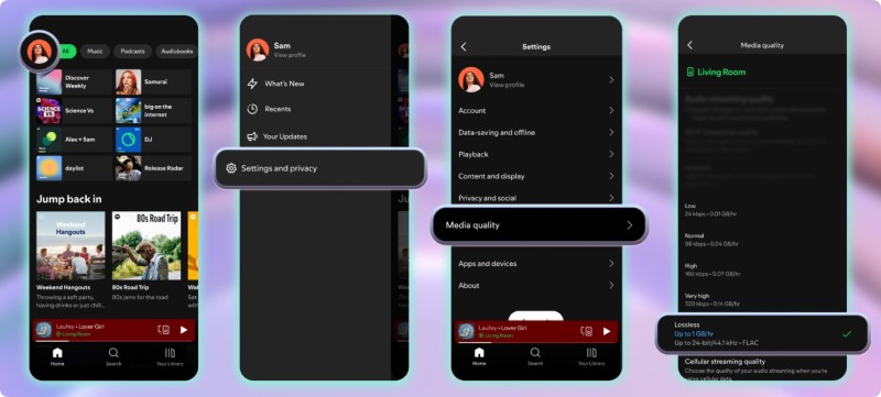 Enable Lossless Audio Quality on Spotify