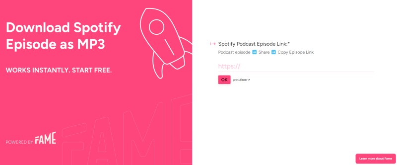 Fame Online Spotify Podcast Converter