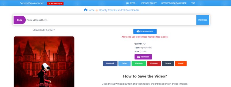 PasteDownload Free Online Spotify Podcasts MP3 Downloader