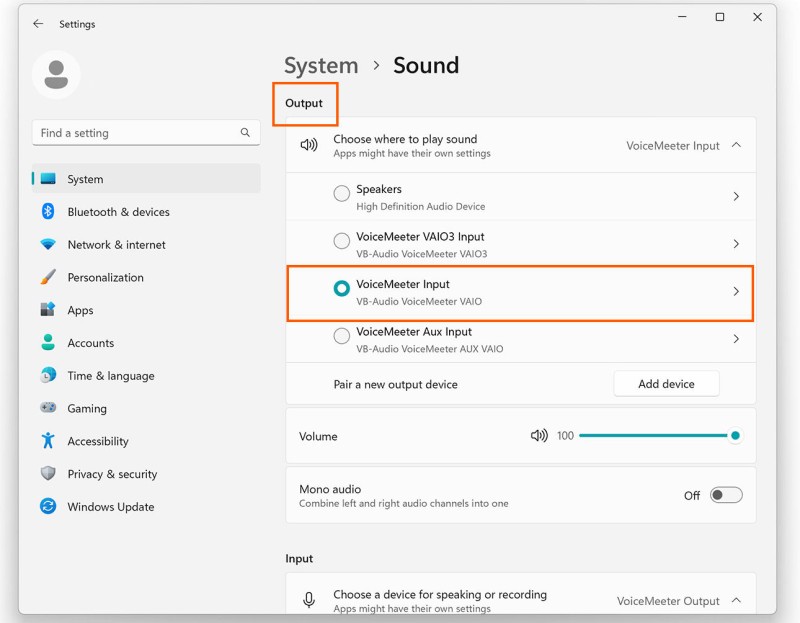 play spotify through mic using VoiceMeeter