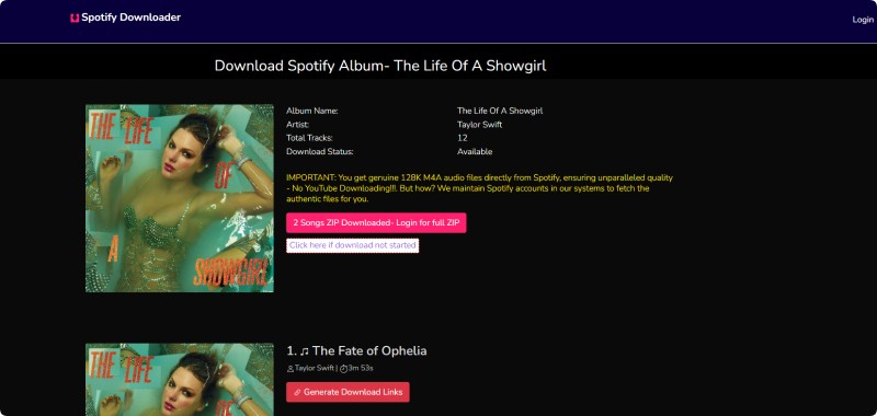 Spotisongdownloader Spotify Album ZIP Downloader Online