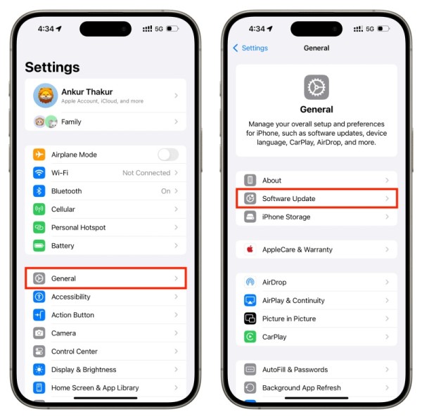 Update Operating System on iPhone