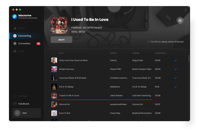 start to convert Tidal music