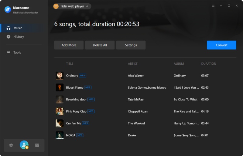 Add Tidal music