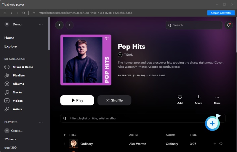 Add Tidal music
