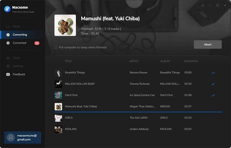 start to download tidal music