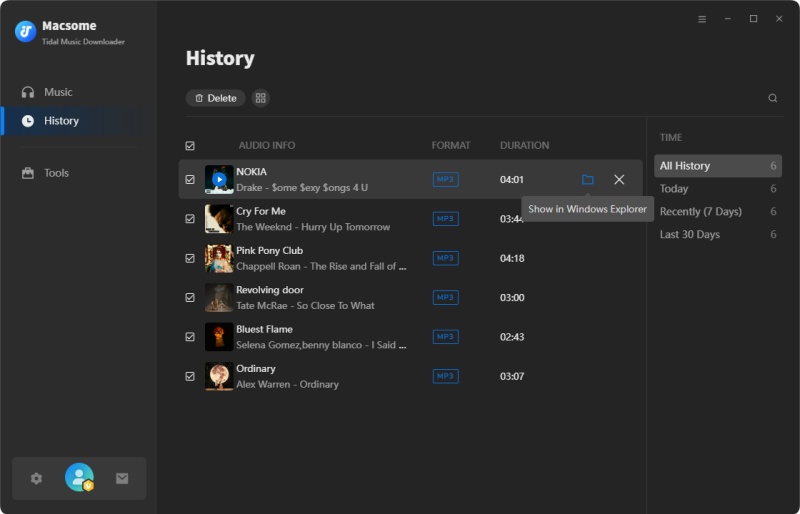 find the converted tidal music