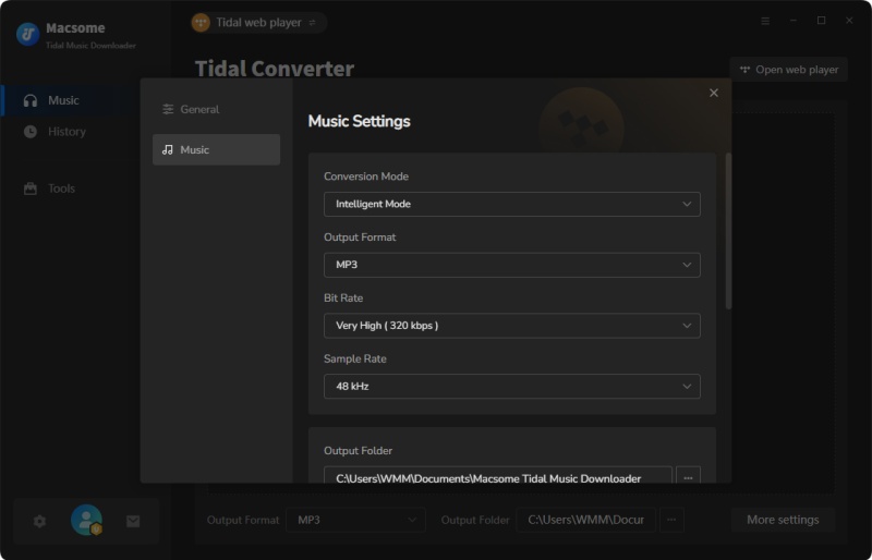 More settings