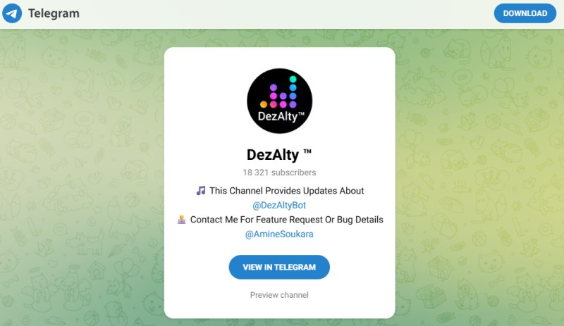 DezAltyBot Telegram music downloader