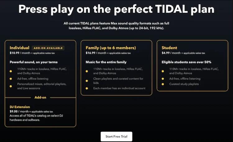 Get free Tidal subscription for 1-month
