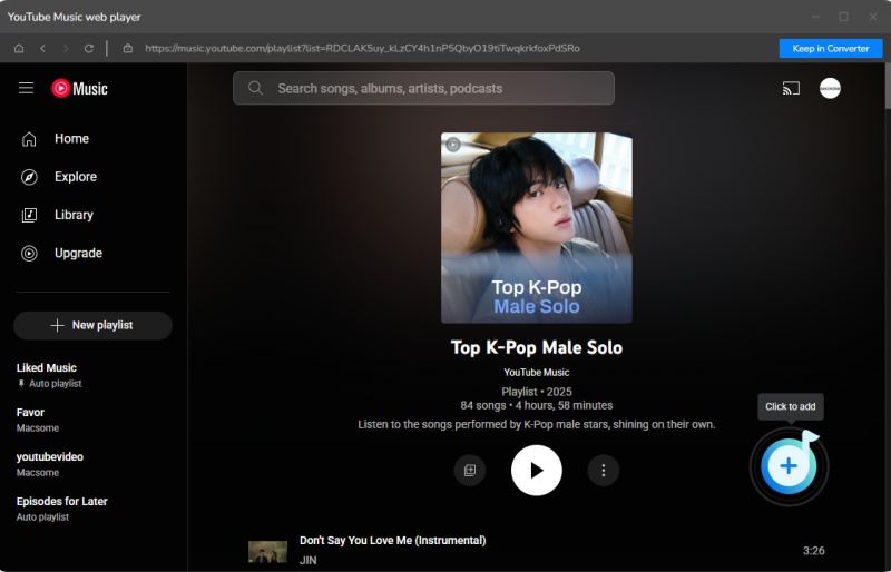 Add YouTube music