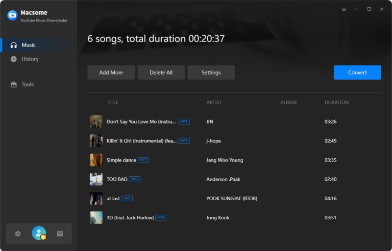 Add YouTube music