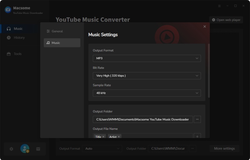 Set the output format for iPod